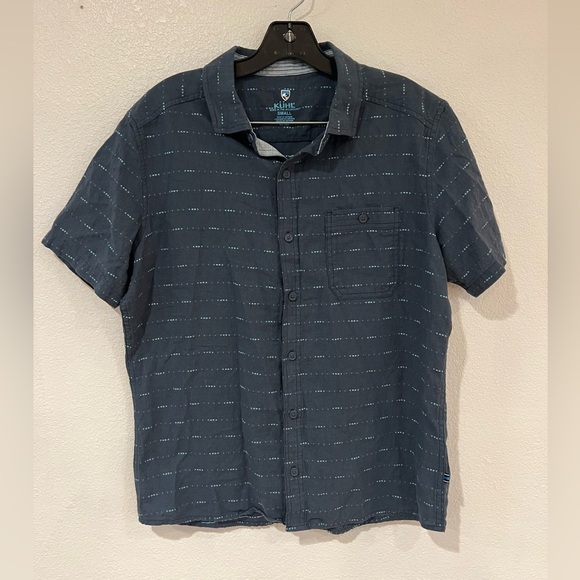 Kuhl Men’s Intrepid Skorpio Button Up Short Sleeve Shirt Blue Men’s Size Small - Picture 2 of 5